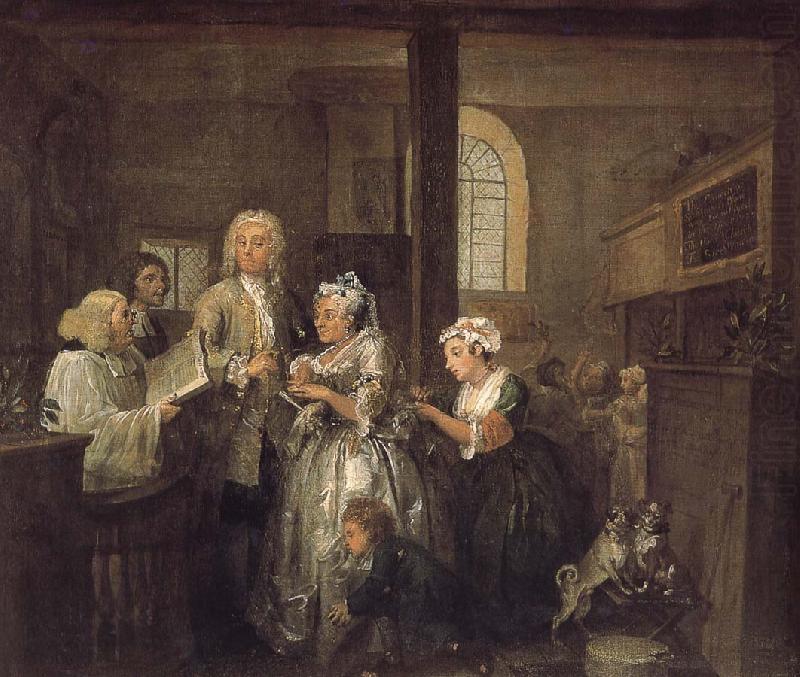 William Hogarth Prodigal son with the old woman to marry oil painting picture
